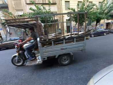 Pappesammler in Athen